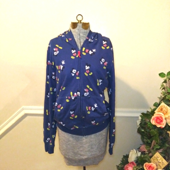 Disney Store Women's Navy Classic Happy Mickey Mouse Hoodie - Picture 10 of 10